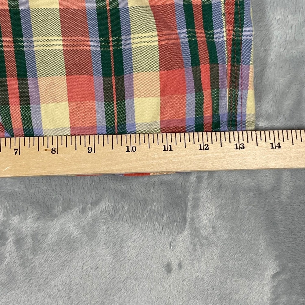 Vintage Polo Ralph Lauren Plaid Shorts Mens Metal Button Fly Cinch Back USA 34 - Picture 10 of 11